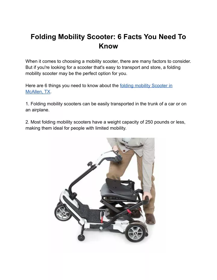 folding mobility scooter 6 facts you need to know