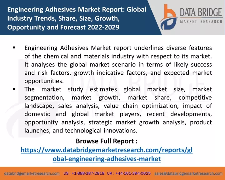 engineering adhesives market report global
