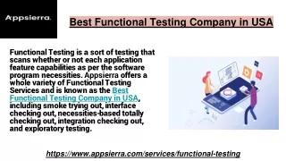 best functional testing company in usa