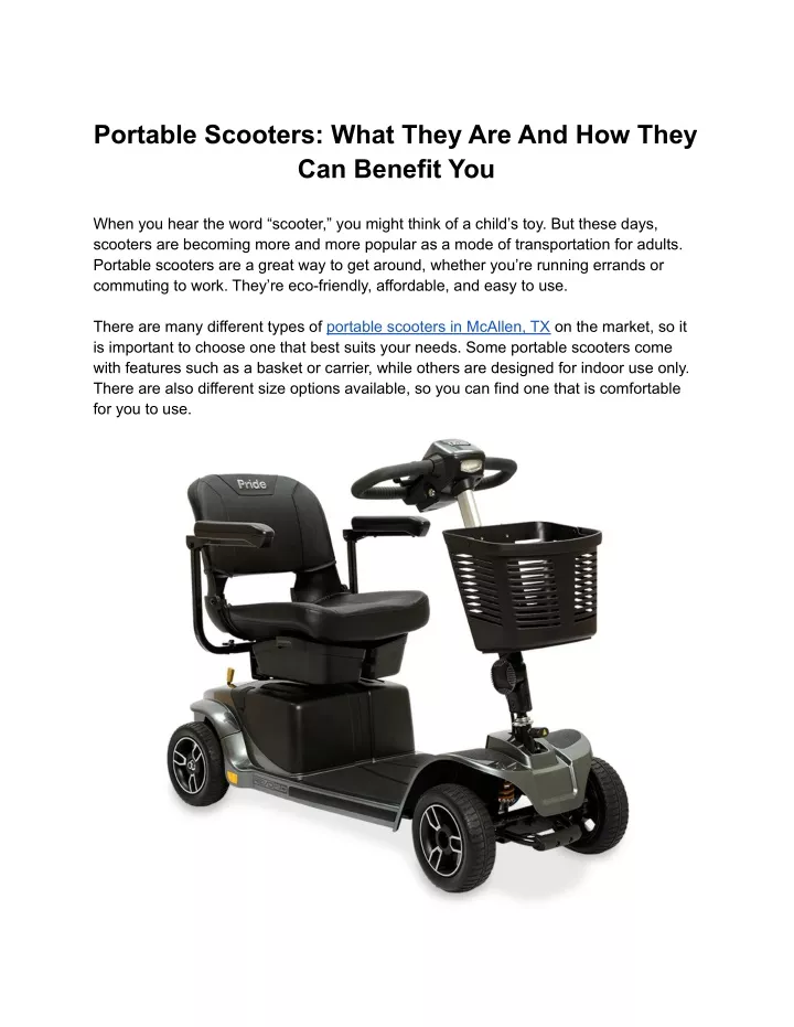 portable scooters what they are and how they