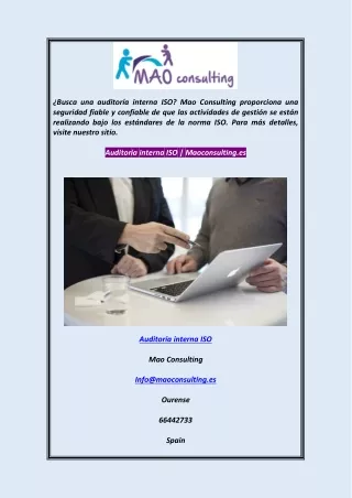 busca una auditor a interna iso mao consulting