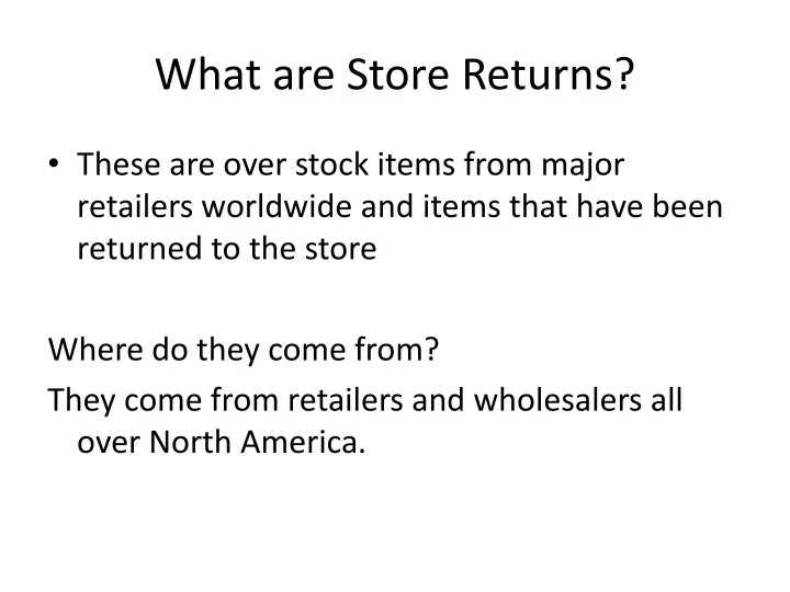 what are store returns