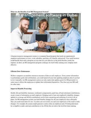 what are the benefits of an hr management system