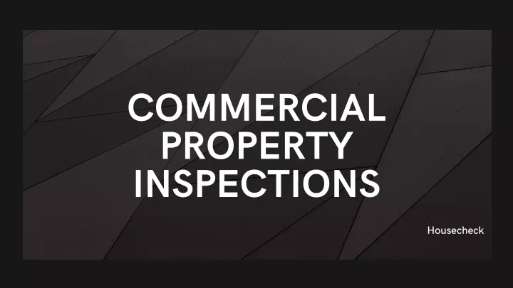 commercial property inspections