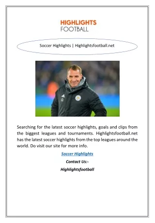 Soccer Highlights | Highlightsfootball.net