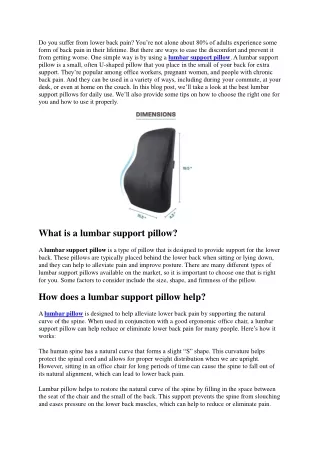 do you suffer from lower back pain