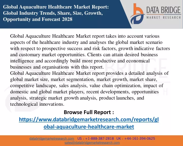 global aquaculture healthcare market report