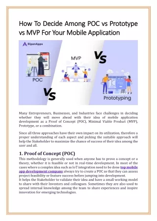 how to decide among poc vs prototype