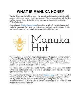 what is manuka honey