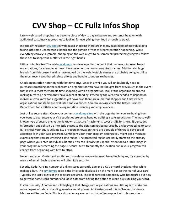 cvv shop cc fullz infos shop