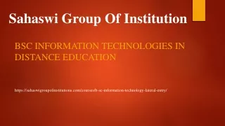 BSc Information Technologies in Distance Education