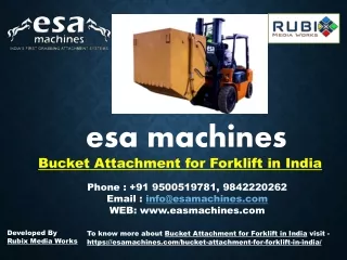Bucket Attachment for Forklift in India | esa machines