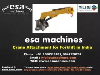 Crane Attachment for Forklift in India | esa machines