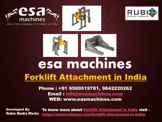 Forklift Attachment in India | esa machines