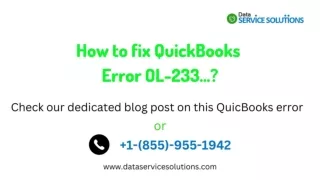 How to fix QuickBooks Error OL-233