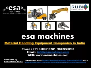 Material Handling Equipment Companies in India | esa machines