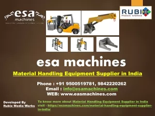 Material Handling Equipment Supplier in India | esa machines