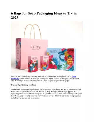 6 Bags for Soap Packaging Ideas to Try in 2023