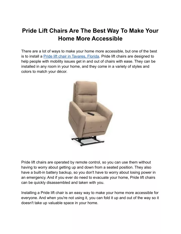 pride lift chairs are the best way to make your