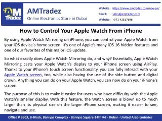 How to Control Your Apple Watch from iPhone - AMTradez