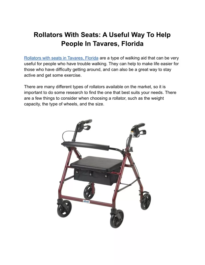 rollators with seats a useful way to help people