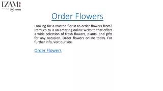 Order Flowers  Izami.co.za