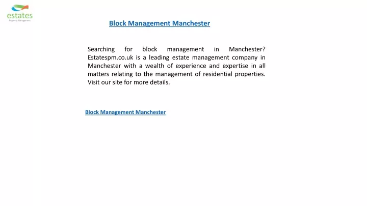 block management manchester