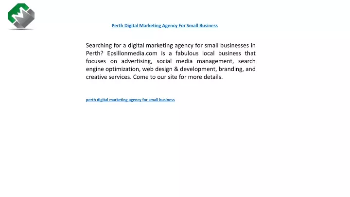 perth digital marketing agency for small business