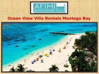 Ocean View Villa Rentals Montego Bay