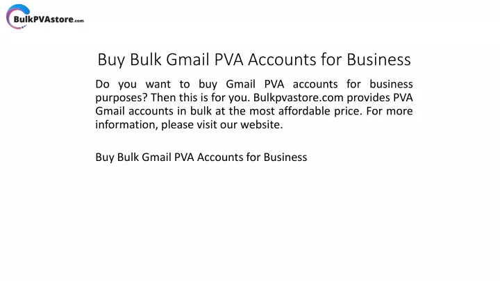 buy bulk gmail pva accounts for business