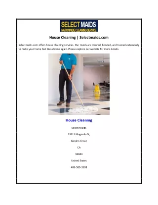 House Cleaning | Selectmaids.com