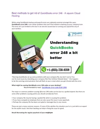 best methods to get rid of quickbooks error