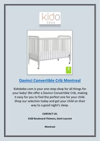 davinci convertible crib montreal