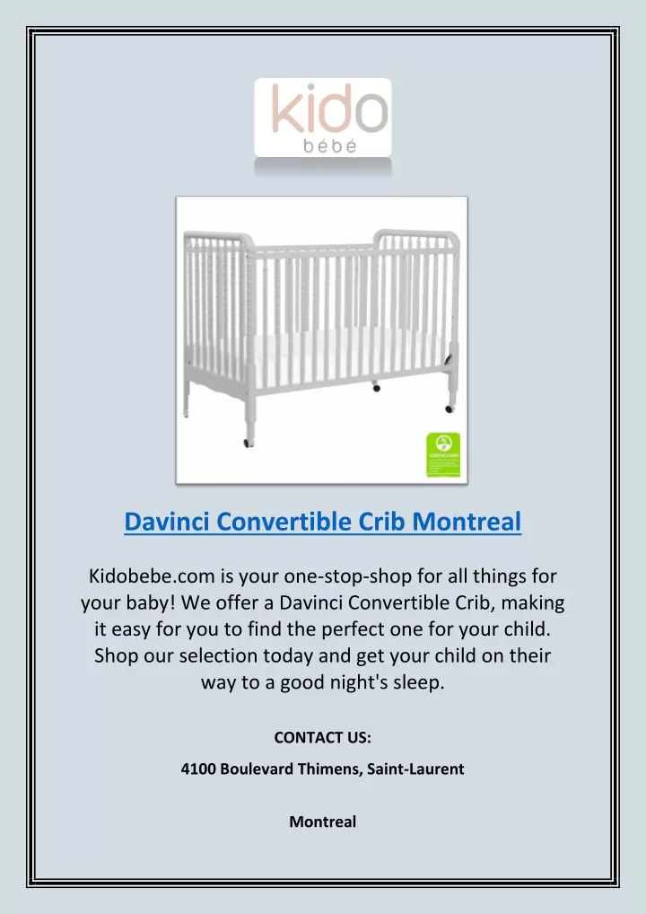 davinci convertible crib montreal