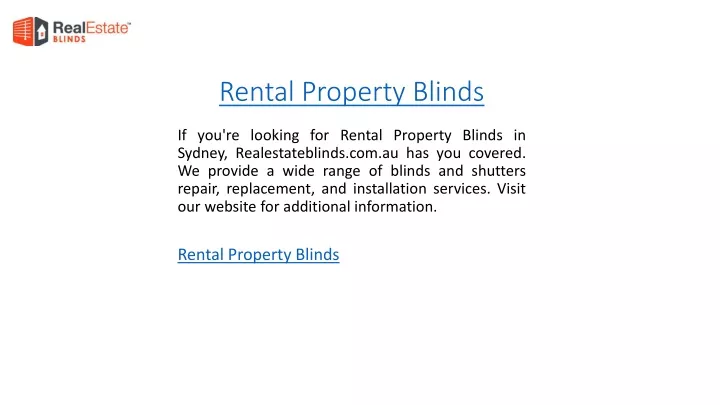 rental property blinds