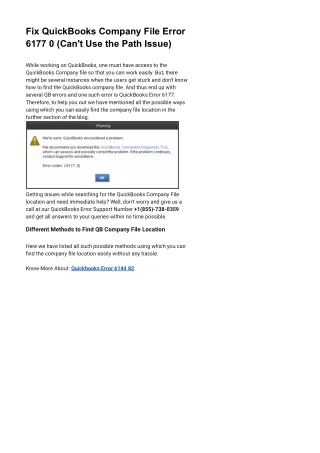 fix quickbooks company file error 6177