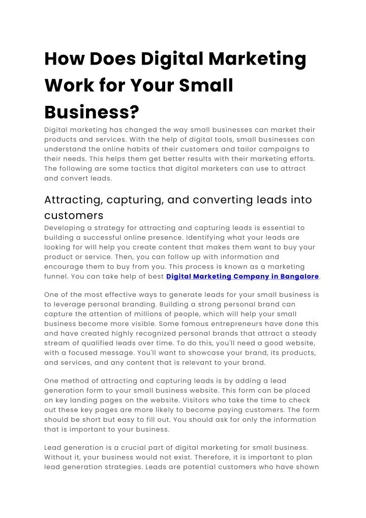 PPT - How Does Digital Marketing Work for Your Small Business ...