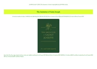 [DOWNLOAD^^][PDF] The Imitation of Saint Joseph [[[READ] [DOWNLOAD]]