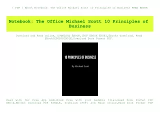 { PDF } Ebook Notebook The Office Michael Scott 10 Principles of Business FREE EBOOK