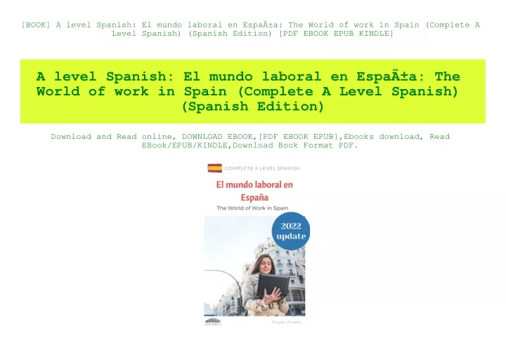 book a level spanish el mundo laboral en espa