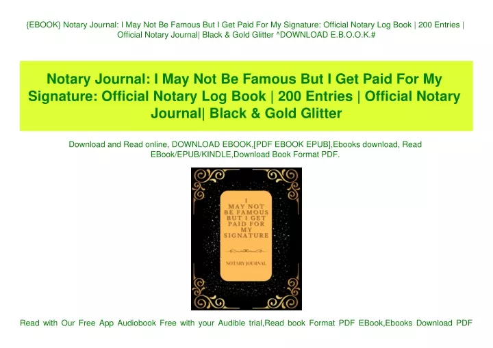 ebook notary journal i may not be famous