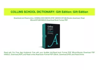 (READ)^ COLLINS SCHOOL DICTIONARY Gift Edition Gift Edition ZIP