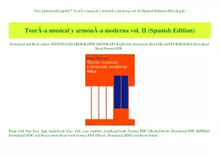 Free [download] [epub]^^ TeorÃƒÂ­a musical y armonÃƒÂ­a moderna vol. II (Spanish Edition) (Ebook pdf)