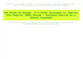 {mobiePub} The Winds of Change 10 C-Level Dialogues to Improve Your English (BESL Series - Business English as a Second