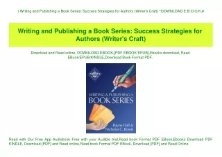 ^DOWNLOAD-PDF) Writing and Publishing a Book Series Success Strategies for Authors (Writer's Craft) ^DOWNLOAD E.B.O.O.K.