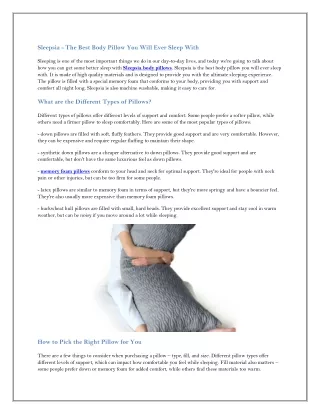 sleepsia the best body pillow you will ever sleep