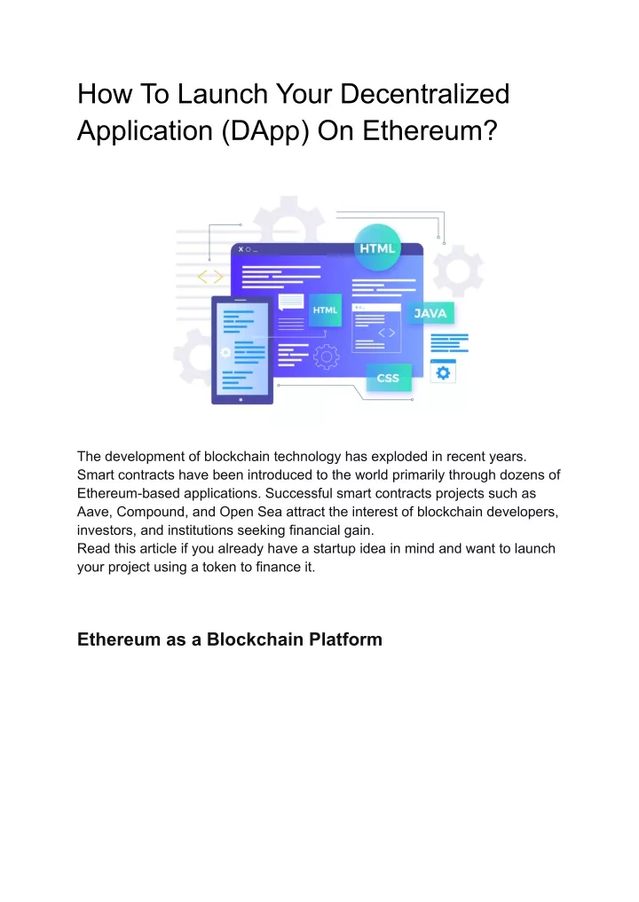how to launch your decentralized application dapp
