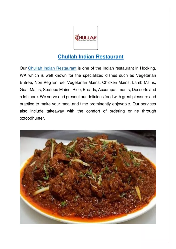 chullah indian restaurant