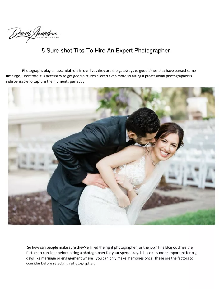 5 sure shot tips to hire an expert photographer