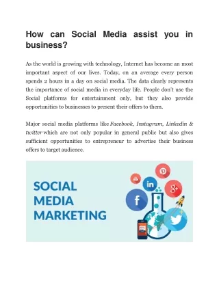 How can Social Media assist you in business
